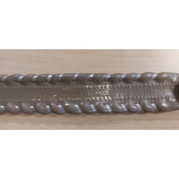 VTG Justin Taupe Western Belt with Silver Whipstitch 3055F - Size 30 Made in USA main image 8